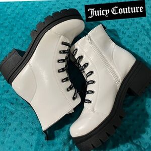 Juicy Couture White Boots JC-Carme  Chunky Heal  Size 10